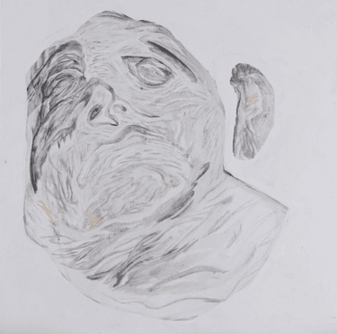 A head that is losing its skin